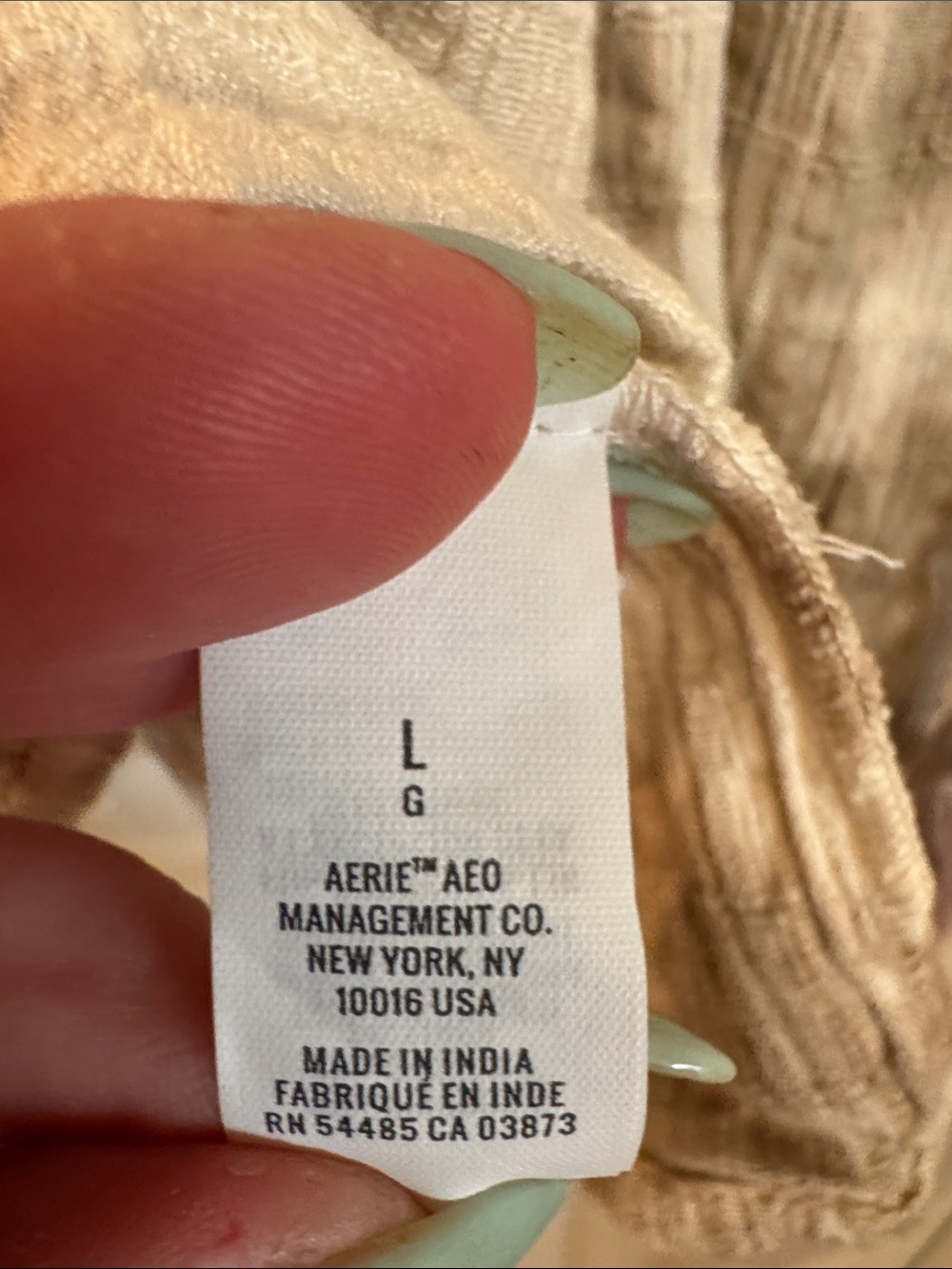 aerie Cream and Brown Tie-Dye Crochet-Trim Tank - Picture 10 of 12